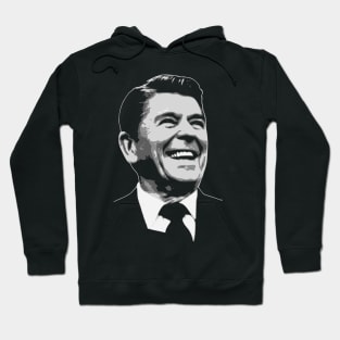 Ronald Reagan Black and White Hoodie